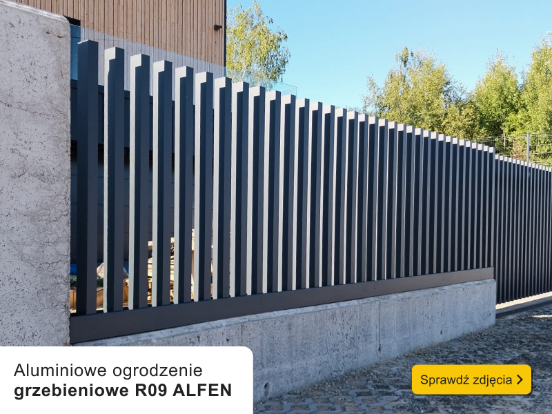 grzebieniowe ogrodzenie z aluminium gdańsk